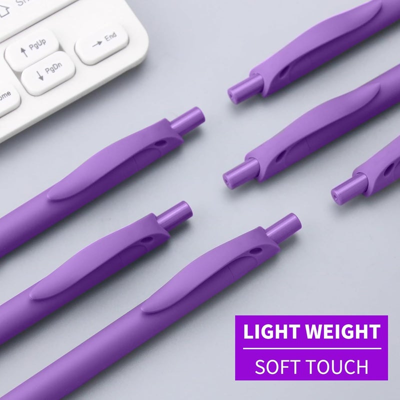 deegtran Pens Bulk, 50 Pack No Bleed Purple Click Pens, Wholesale Retractable Ballpoint Pens, Medium Point, Smooth Ink Pens, 1.0MM Purple Ink - Image 4